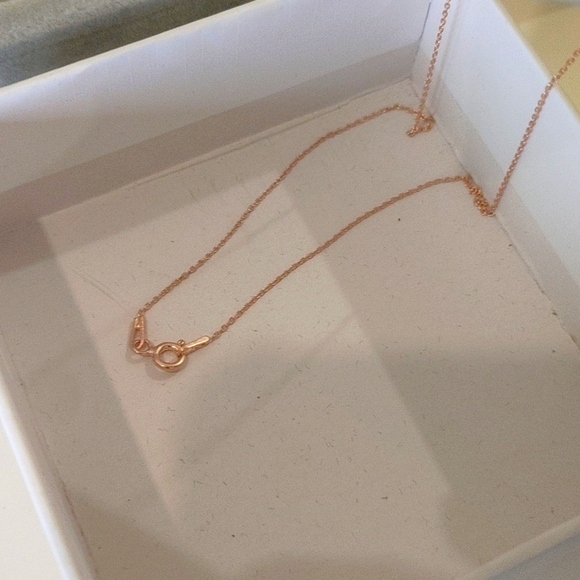 925 Sterling Silver Rose Gold Planet Star Zirconia Crystal Necklace - Picture 3 of 3